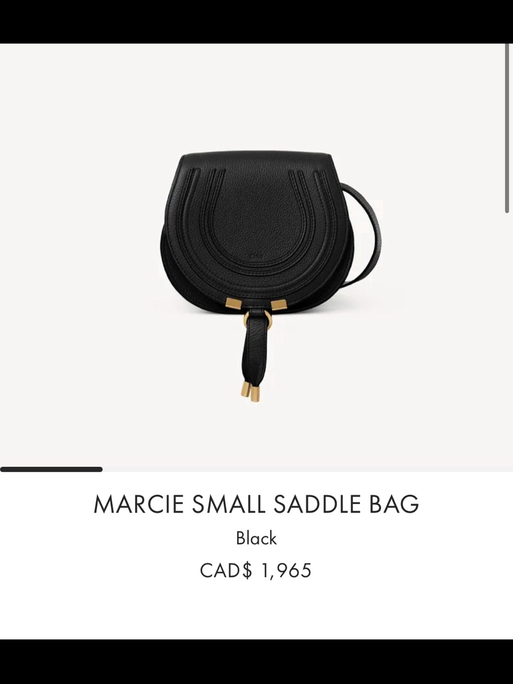 CHLOE Marcie Small Saddle Bag - Black